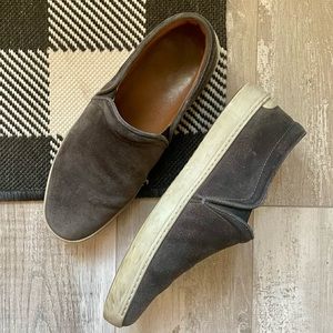 Rag & Bone Charcoal Gray Suede Slip-On Sneakers